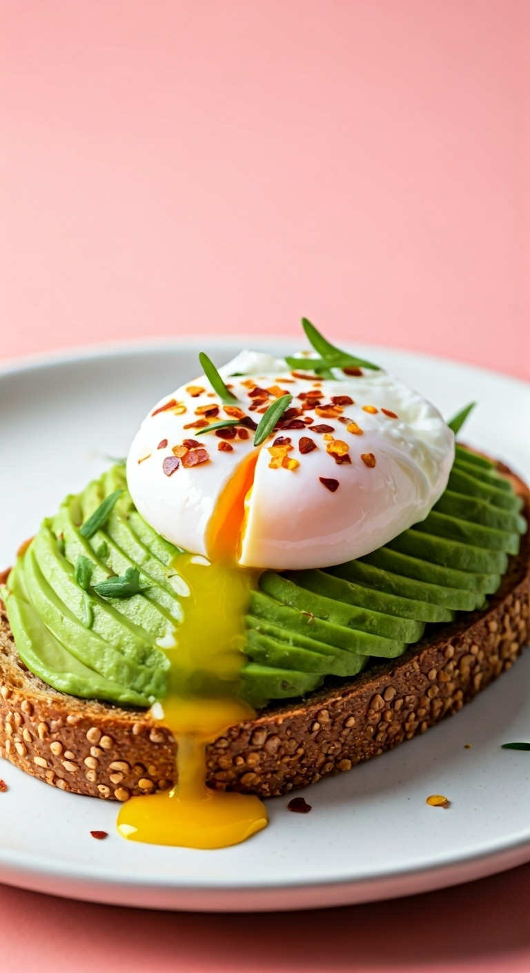 Avocado Toast with Poached Egg and Chili Flakes: A Café-Style Breakfast at Home