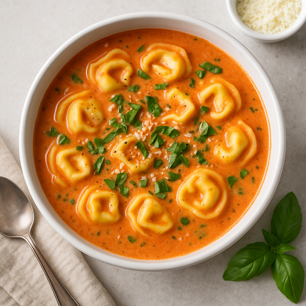 Creamy Tomato Basil Tortellini Soup
