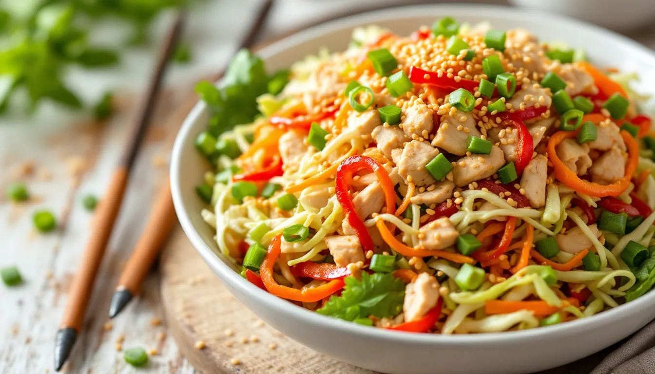 Sesame Ginger Chicken Salad: A Crisp and Refreshing Asian-Inspired Lunch